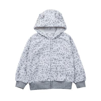 China Steater Babies Long Sleeve Fleece Print Zipper Hoodies Breathable 2-5 Years With Pocket MHA20566 for sale