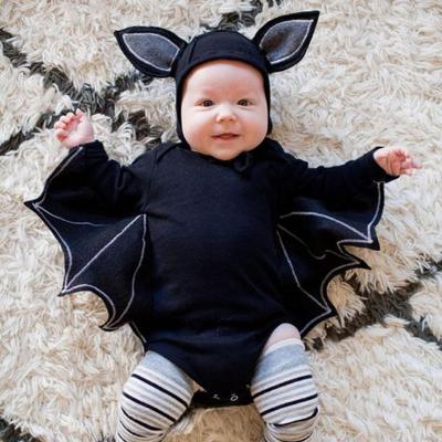 China Spandex/Cotton Baby Boy Girl Halloween Romper Single Sleeve Batsuit Outfits Newborn Clothes Jumpsuit Overalls With Hat M3294 for sale