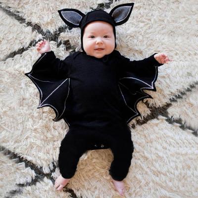 China Simple Spandex/Cotton Baby Boy Girl Halloween Costume Outfits Newborn Clothes Bat Sleeve Romper Jumpsuit Jumpsuit Clothing With Hat M3293 for sale