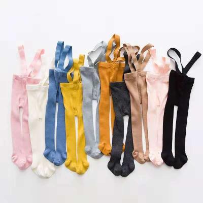 China Breathable Newborn Tights Suspender Pantyhose Baby Toddler Boy Girl Waist Top Knitted Footed Gaiters Overall Pants For Autumn Winter M3231 for sale