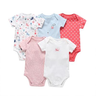 China Cotton 6-24 Months Romper Set 5Piece/Set Newborn Cotton Worsted Overalls Shorts Sleeve for Boys Girls MSK-A333 for sale