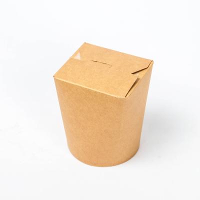 China Disposable Factory Supply Portable Kraft Noodles Boxes Biodegradable Kraft Paper Box for sale