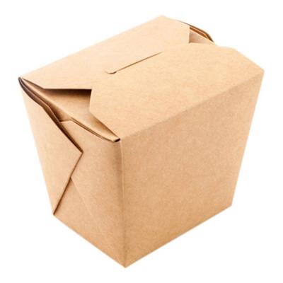 China Wholesale Biodegradable Food Grade Food Container Degradable Wrapping Paper Take Away Square Paper Noodle Boxes for sale