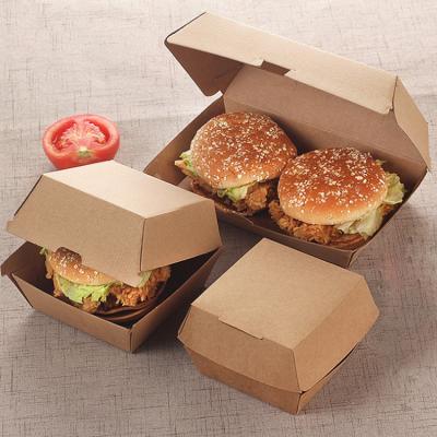 China Custom Disposable Quick Disposable Food Packaging Box Eco Friendly Compostable Packaging Paper Hamburger Box for sale