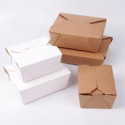 China Factory 650ml/1000ml Recyclable Meal Prep Lunch Containers Direct Food Takeout Paper Boxes For Packaging for sale