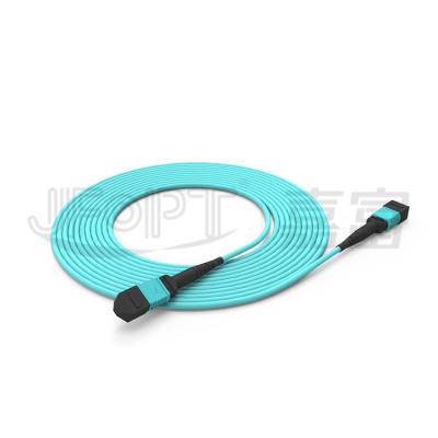 China LSZH factory price patch cord MPO-MPO OM3 OM4 8/12/24core 3.0mm bass multi mode loss fiber patch cord 3 meters for sale