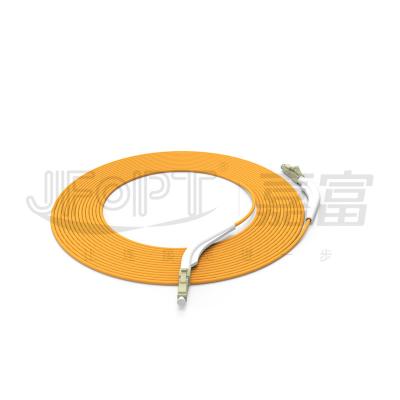 China Hot sale PVC/LSZH/PU LC simplex 45 degree angle patch cord 2.0mm LSZH patch cord fiber optic tail LC curved white fiber optic simplex for sale