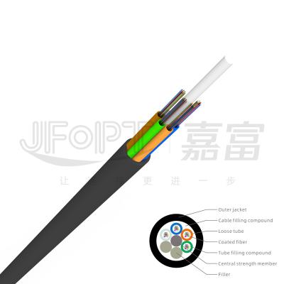 China PE FTTH Fiber Optic Cable Outdoor Fiber Optic Cable GYFTY Mode G652D FRP Single Core Carrier 12 24 48 Core Fiber Optic Cables for sale