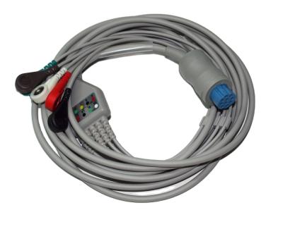 China Original universal DATEX cable AHA/IEC compatible pin 5 jacket 10 lead ECG connector and wire TPU flash cable for sale