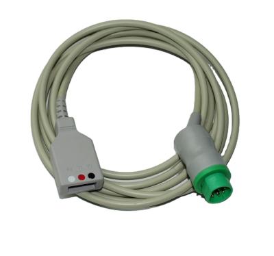 China Original metal and cable 3 lead medical ECG cable SIEMENS compatible for measuring ECG signal for sale