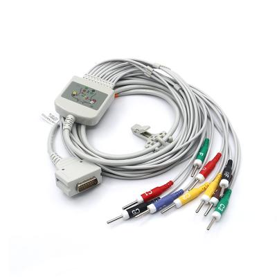 China PVC Mortara Burdick ECG Compatible Direct EKG Cable 10 Leads IEC Banana 4.0 for sale