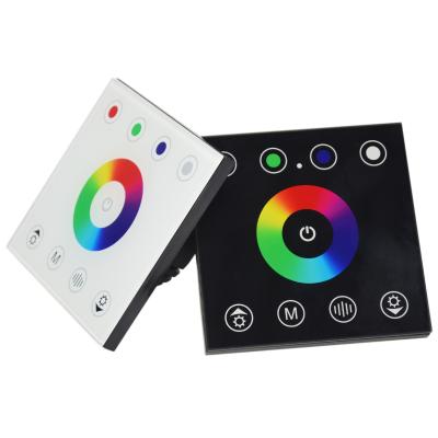 China ABS + Tempered Glass Glass Panel RGBW LED Dimmer Touch Wall Mounted Controller For LED Strips for sale