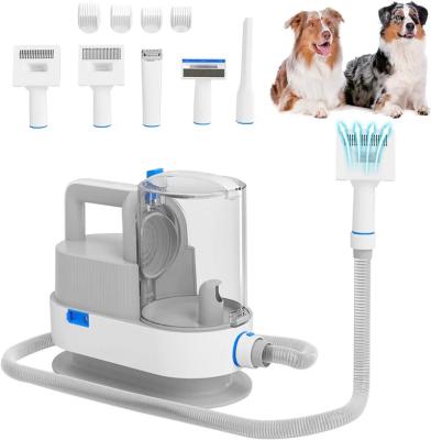 China Stocked Pet Grooming Tools Vacuum Electronic Suction Pet Hair Clippers Kit Professional Grooming For Cats Dog Brush for sale