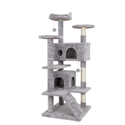 China Wholesale Hot Sale Large Size Wooden Pet Stored Scratching Posts House Tower Housing Cat Tree for sale