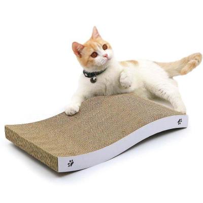 China Stocked Most Selling Products Cat Scratch Toy Wavy Shape Wrinkled Cardboard Cat Scratch Pad for sale