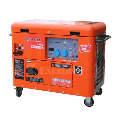 China Modern Excalibur 12 Months Warranty Period S7500DS-4 Silent Gasoline Generator S7500DS-4 for sale