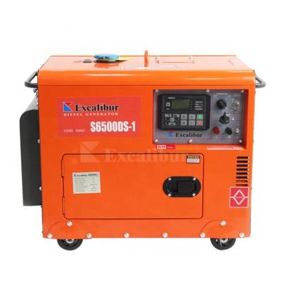 China Best Selling Excalibur 50 or 60 Hz 400V Slient Cooling System Diesel Generator S6500DS-1 for sale