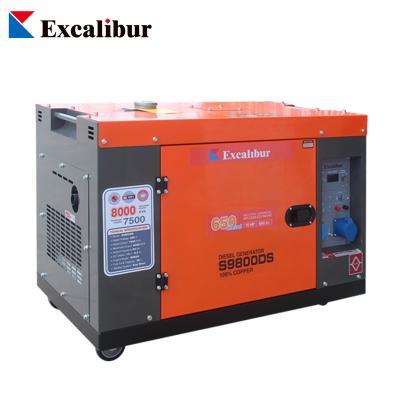 China Professional Portable Silent Type Excalibur S9800DS 7.5KW Diesel Generator S9800DS for sale