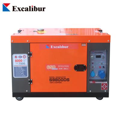 China Professional Portable Silent Type Excalibur S9800DS 3000RPM Diesel Generator S9800DS for sale