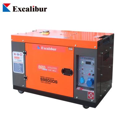 China Professional Portable Silent Type Excalibur S9800DS 220V Diesel Generator S9800DS for sale