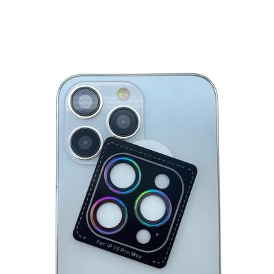 China With positioner Luxury Aluminum Alloy Metal Frame Lens Cover Camera Lens Protector for iPhone 12 13 14 15 pro max for sale