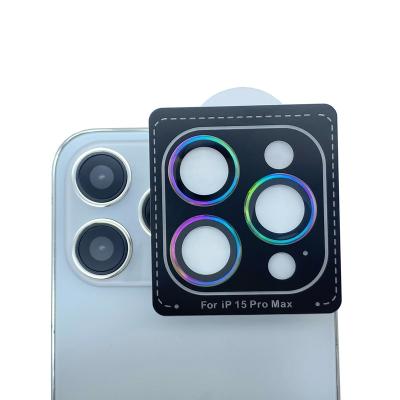 China With positioner Easy Install HD Tempered Glass Ring Camera Lens Protector With Positioner For iPhone 15 14 13 12 11 Pro Max for sale