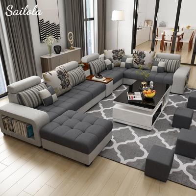 China (Other)Adjustable Classic Sectional Living Room Sofa Modern Furniture L Shape Fabric Couch Sofa for sale