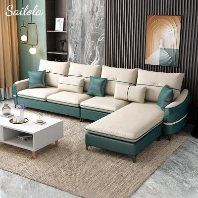 China (Others)Luxury Simple Italian Furniture Adjustable L Wooden Sofas Sofa Set Modern Design Living Room Sectional Sofa Set for sale