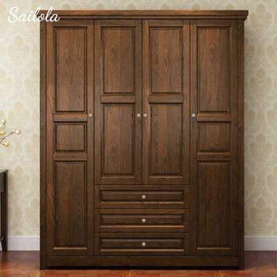 China Wholesale Freestanding Wardrobes Modern Solid Wood Closet Bedroom Combination Antique Wardrobe With Drawer for sale