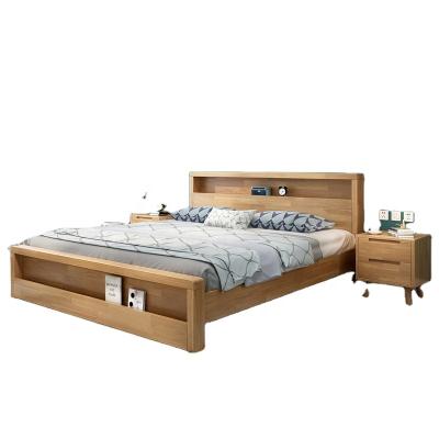 China Durable Luxury Nordic Bedroom Furniture Wooden King Size Bed Double Bed With Storage for sale