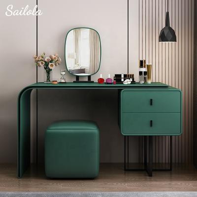 China Nordic Large Capacity Storage Girls Wood Furniture Makeup Vanity Wooden Dresser Table Bedroom Table Nordic Bedroom for sale