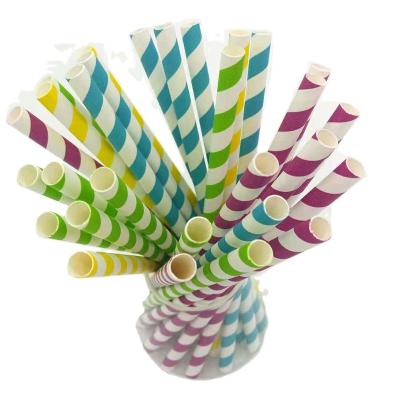 China Biodegradable Party Food Grade Wulian Color Paper Straws Fold 8MM*210MM for sale