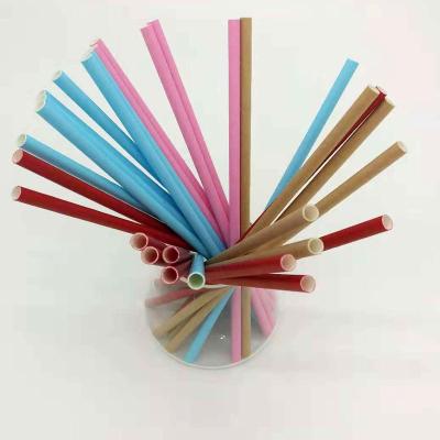 China Wulian 8mm 230mm Disposable Wheat Food Grade Yellow Color Paper Cocktail Straws for sale