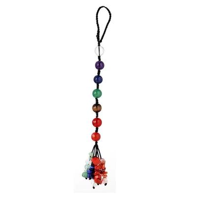 China Hot 7 Chakra Gemstone China Reiki Healing Crystals Car Ornament Yoga Meditation Decor Window Home Car Hanging For Good Luck for sale