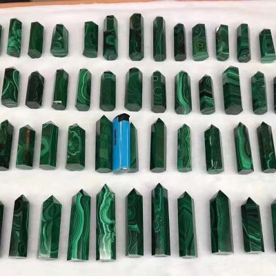 China China Natural Green Malachite Tower Quartz Gemstone Reiki Point Healing Crystal Spiritual for sale