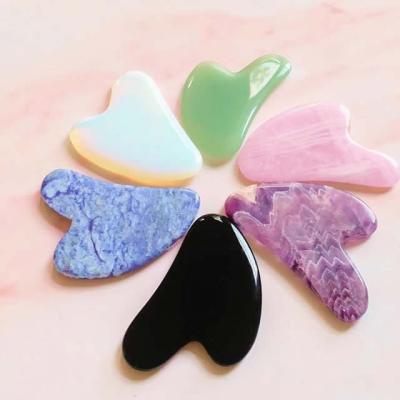 China Hot Natural China Jade Gua Sha Sha Healing Scratching Stone For Facial Massage for sale