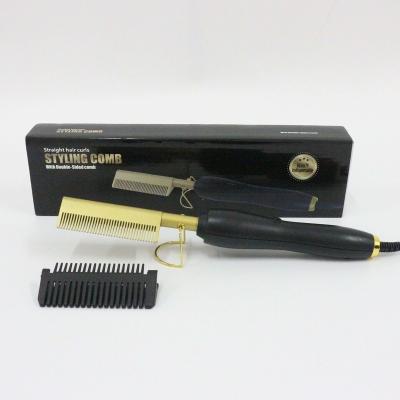 China Wholesale Outdoor Electric Hot Ceramic Comb High Temperature Press Comb Hair Straightener For Curly Hair for sale