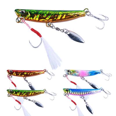 China Durable Wholesale 10g 20g 30g 60g Fishing Metal Blade jig lure Bait with Rotating Spinner Spoon Jigs for sale