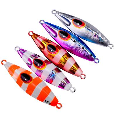 China Durable Hotsale 30g 60g 80g 120g deep sea boat fishing slow pitch glow metal jig lure luminous jigger bait with best price for sale