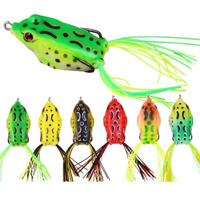 China Silicone Freshwater thunder frog 6g 10g 12.5g skirt fishing soft lure top water frog floating bionic frog lures for sale