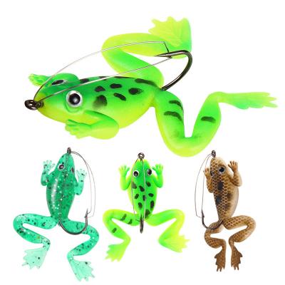 China Silicone Wholesale 5.2g/6cm Rubber Frog Lures with Single Hook Artificial Anti-hanging Fishing Baits Fishing Tackle Accessories for sale