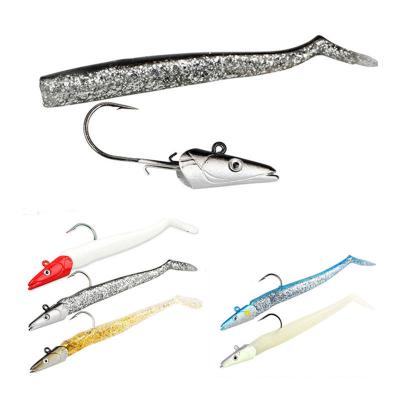 China Durable Wholesale Luminous 19g 22g 34g Lead Jig Head Soft Paddle Tail Glow Sea Fishing Jigger Head Bait with Cheapest Price for sale