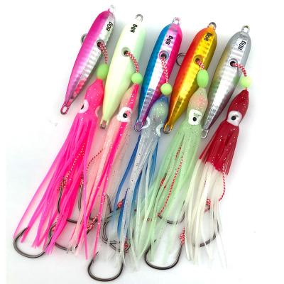 China Metal Inchiku Metal Jig Head Lure 80g 100g 120g 150g 180g 200g Luminous Squid Hook for sale