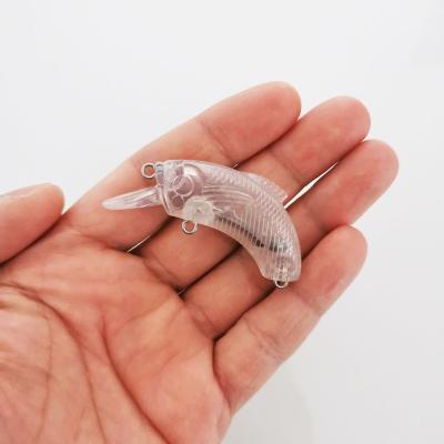 China Built-in Lead Block 5.5cm 8.5g Unpainted Crank Bait Top Water Rattles Hard Plastic Body Blank for Bass Fishing Tackle DIY for River Use for sale