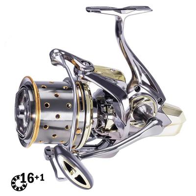 China Metal Full Metal 12000 Spinning Reels Carp 16+1BB Carretel Peche De La Carpe Moulinet En Mer Long Line Fishing Reel for sale