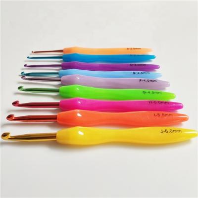 China PS+Aluminum Coloful custom aluminum 2.0mm, 2.5mm, 3mm crochet hook needles kitting set for sale