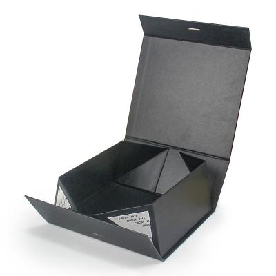 China Recyclable Custom Branding Matte Black Magnetic Closure Paper Gift Box For Garments Ribbon Handle Rectangular Folding Clothing Packaging for sale