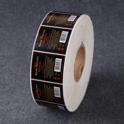 China Scratch Off Custom Self Adhesive Food Label Bottle Packaging Label Stickers Waterproof Roll Printing Label for Bottles for sale