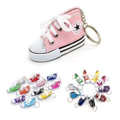 China Pendants/Accessories Balancing Simulation Small Flat Shoe 3D MINI Shoe Mini Key Chain Canvas Shoes Christmas Gift for sale