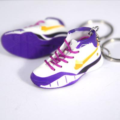 China Pendants/Accessories Wholesale Mini PVC Sneaker Keychain 3D Mini Shoe Keychain Party Gift Kobe Basketball Sneakers for sale